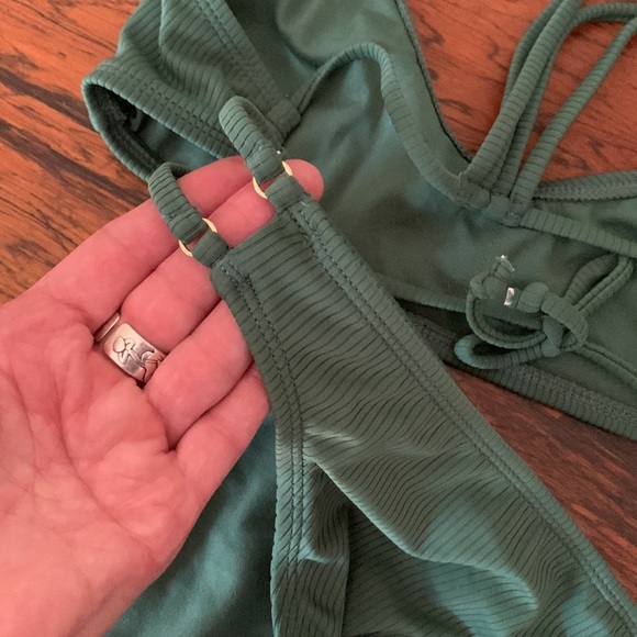 2/$30❤️ Forest Green Ribbed String Bikini - Picture 4 of 11